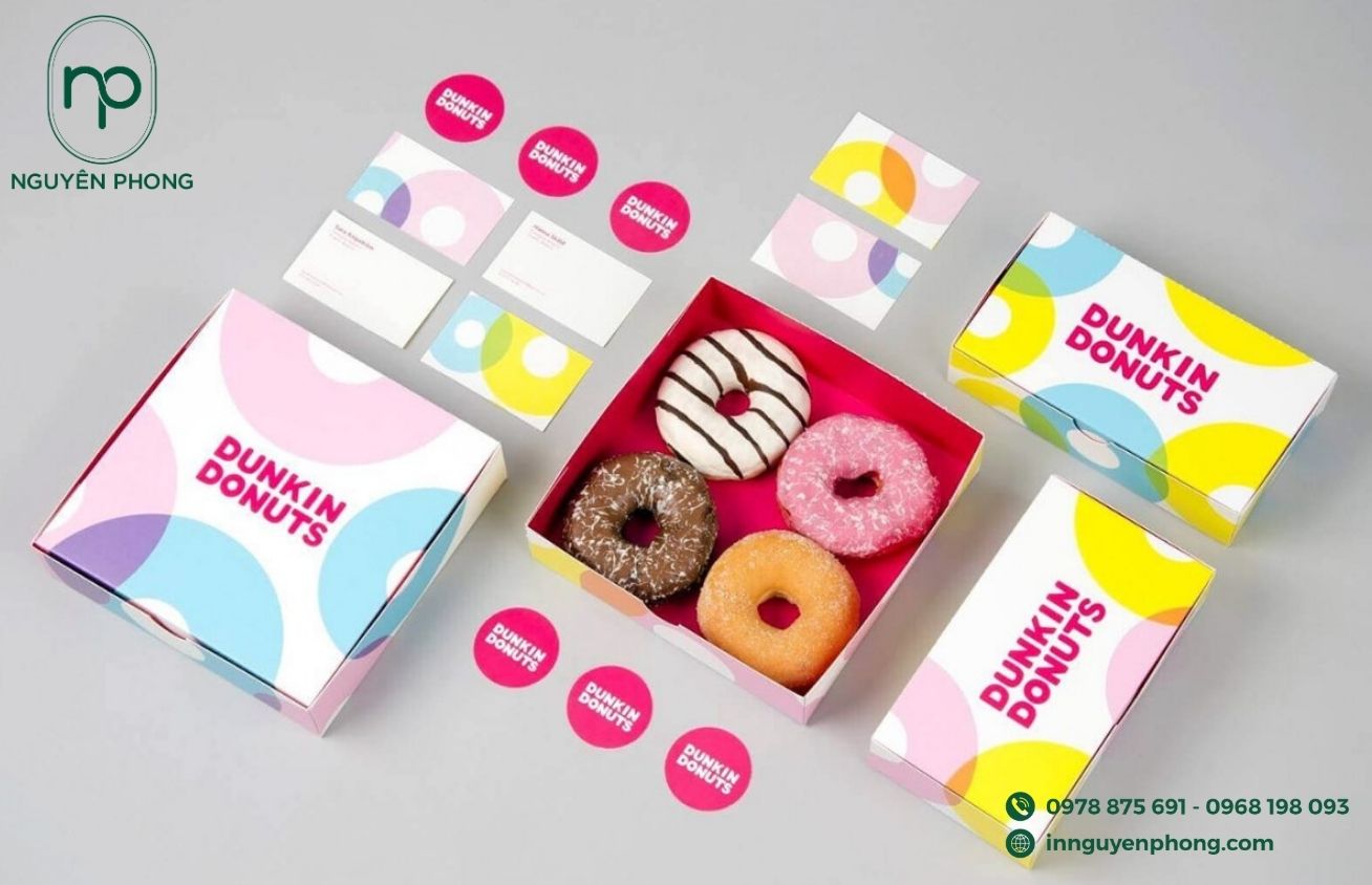 Mẫu hộp đựng 4 bánh donut 